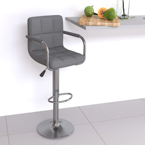 vidaXL Tabouret de bar Gris Similicuir
