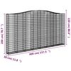 vidaXL Panier de gabions arqu&eacute; 400x30x200/220 cm Fer galvanis&eacute;