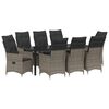vidaXL Ensemble de salle &agrave; manger pour jardin 9 pc Gris polyrotin