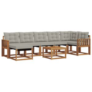vidaXL Ensemble de canap&eacute;s d'ext&eacute;rieur 8 pc Gris Naturel et Clair