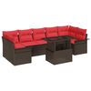 vidaXL Ensemble de canap&eacute; de jardin 8 pcs Marron polyrotin
