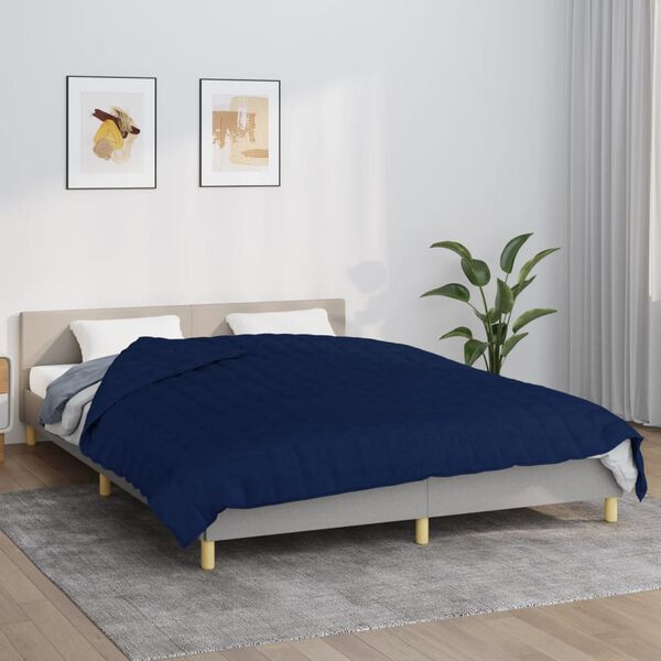 vidaXL Couverture lest&eacute;e Bleu 220x240 cm 15 kg Tissu