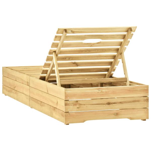 vidaXL Chaise longue Bois de pin imprégné de vert