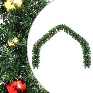 vidaXL Guirlande de No&euml;l d&eacute;cor&eacute;e avec boules 5 m