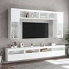 vidaXL Ensemble de meubles TV muraux 8 pcs avec lumi&egrave;res LED blanc