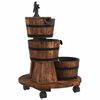 vidaXL Fontaine &agrave; eau sur roues pompe 55x55x80 cm bois de sapin massif