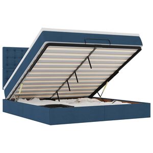 VidaXL Cadre de lit ottoman avec matelas bleu 180x200 cm tissu