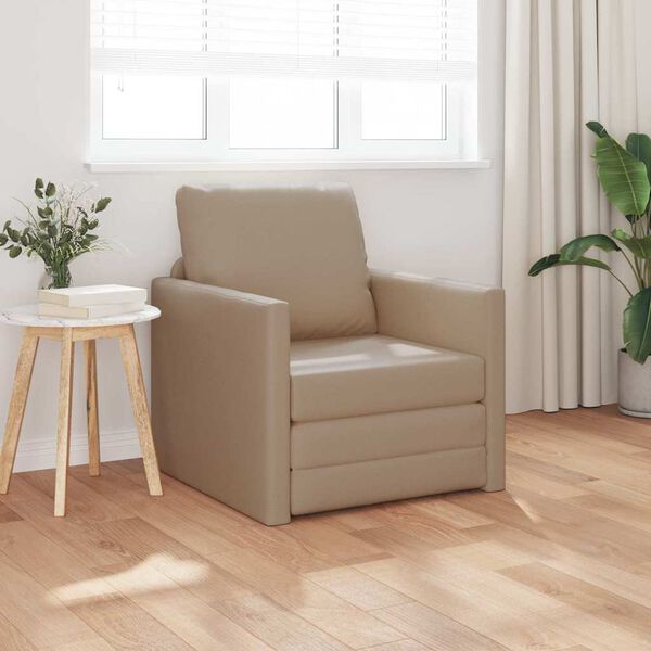 vidaXL Canap&eacute;-Lit 60cm Cappuccino Simili cuir