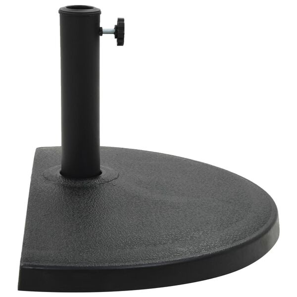 vidaXL Socle demi-rond de parasol Polyr&eacute;sine 15 kg Noir