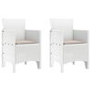 vidaXL Chaise de jardin 2 pc Blanc Polypropyl&egrave;ne