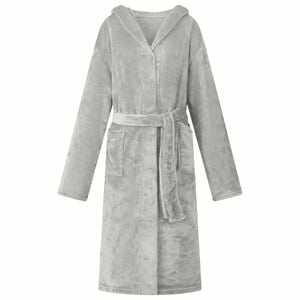 vidaXL Peignoir avec capuche Gris S Flanelle