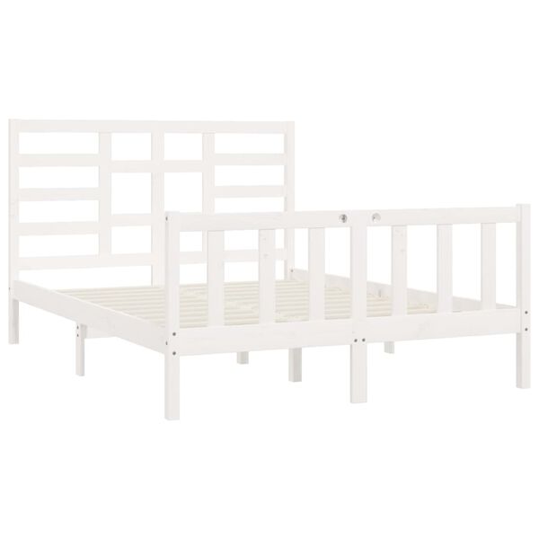 vidaXL Cadre de lit sans matelas blanc 140x200 cm bois de pin massif