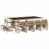 vidaXL Ensemble &agrave; manger de jardin et coussins 13 pcs beige