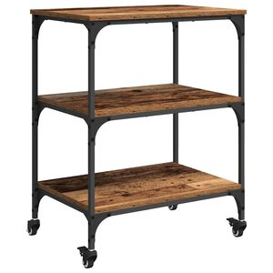 vidaXL Chariot de cuisine Bois Ancien 60 x 41 x 76 cm