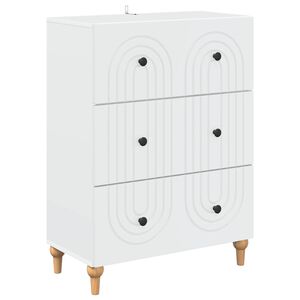 vidaXL Armoire &agrave; tiroirs Blanc 66 x 34,5 x 90 cm Bois d'ing&eacute;nierie