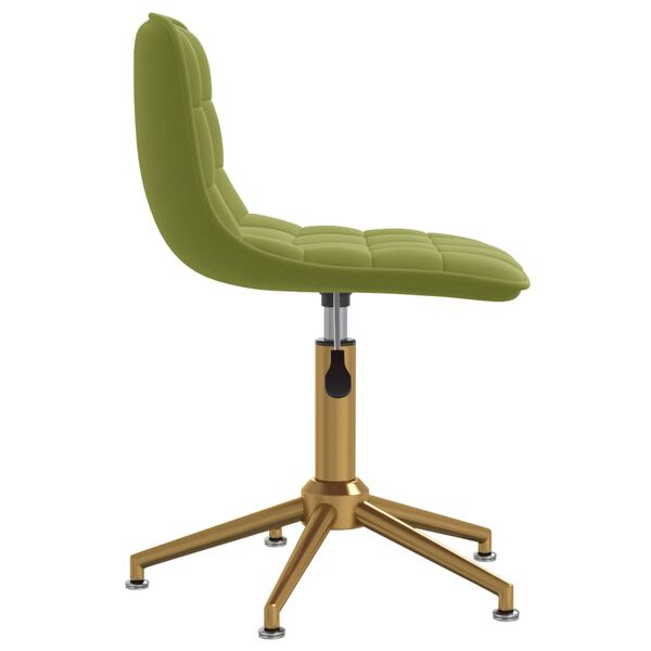 vidaXL Chaise pivotante de salle &agrave; manger Vert clair Velours