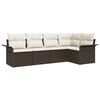 vidaXL Ensemble de canap&eacute; de jardin 5 pcs Marron polyrotin
