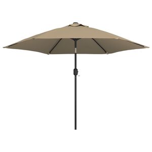 vidaXL Parasol d'ext&eacute;rieur avec poteau en m&eacute;tal 300 cm Taupe