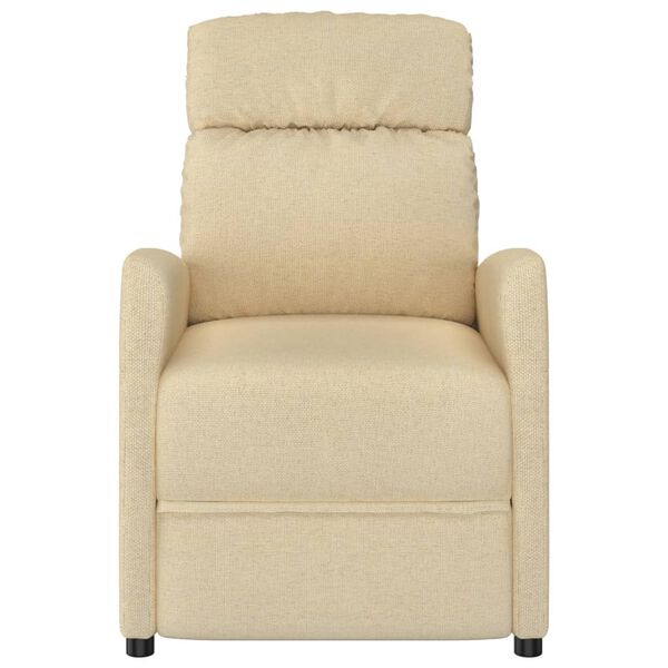 vidaXL Fauteuil inclinable &eacute;lectrique Cr&egrave;me Tissu