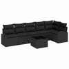 vidaXL Ensemble de canap&eacute; de jardin 7 pc Noir polyrotin
