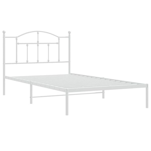 vidaXL Cadre de lit métal sans matelas et tête de lit blanc 100x200 cm