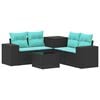 vidaXL Ensemble de Canap&eacute;s 6 pc Noir et Bleu