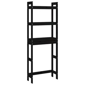 vidaXL &Eacute;tag&egrave;re de toilette Noir 63x26x171 cm Bois de pin massif