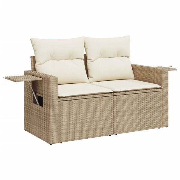vidaXL Salon de jardin avec coussins 6 pcs beige r&eacute;sine tress&eacute;e