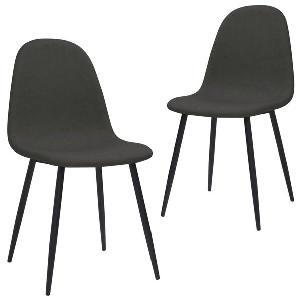 vidaXL Chaises &agrave; manger lot de 2 45x53,5x83 cm noir similicuir