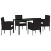 vidaXL Ensemble de salle &agrave; manger pour jardin 5 pc Noir polyrotin