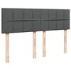 vidaXL Sommier &agrave; lattes de lit avec matelas Gris fonc&eacute; 160x200cm Tissu