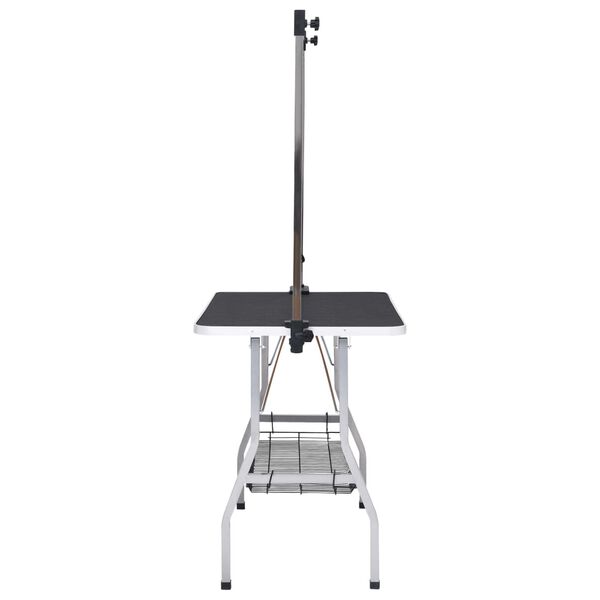 vidaXL Table de toilettage réglable de chiens avec 2 boucles et panier
