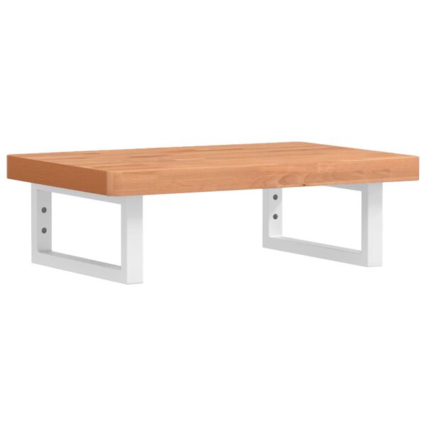 vidaXL Étagère de vasque murale acier et bois massif de hêtre