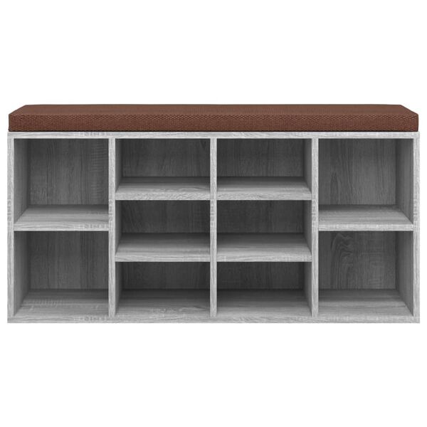 vidaXL Banc à chaussures Sonoma gris 103x30x48 cm Bois d'ingénierie