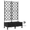 vidaXL Porte-plante de jardin avec irrigation et roues 2 pc Noir PP