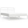 vidaXL Cadre de lit m&eacute;tal sans matelas et t&ecirc;te de lit blanc 180x200 cm