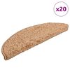 vidaXL Tapis d'escalier 20 pi&egrave;ces 56 x 17 x 3 cm Beige Demi-rond