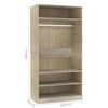 vidaXL Garde-robe Chêne sonoma 100x50x200 cm Bois d'ingénierie