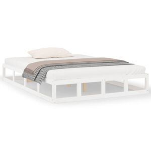 vidaXL Cadre de lit sans matelas blanc 120x190 cm bois massif
