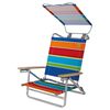 Eurotrail Chaise de plage 2 en 1 Mediterranee rayures color&eacute;es