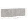 vidaXL Meubles TV 4 pcs Gris béton 100x30x30 cm Bois d'ingénierie