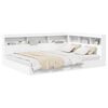 vidaXL Lit Biblioth&egrave;que Blanc 135 x 190 cm Bois d'ing&eacute;nierie