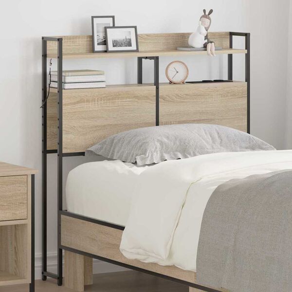vidaXL T&ecirc;te de lit de rangement Ch&ecirc;ne sonoma 100 cm Bois d'ing&eacute;nierie