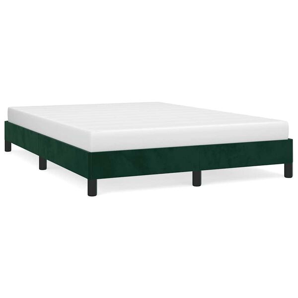 vidaXL Cadre de lit sans matelas vert fonc&eacute; 140x200 cm velours