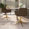 vidaXL Chaises pivotantes &agrave; manger lot de 2 Marron Velours