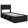 vidaXL Cadre de lit avec matelas Noir 100 x 200 cm Bois de pin massif