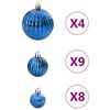 vidaXL Boules de No&euml;l 98 pcs bleu &Oslash;3/4/6 cm