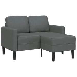 vidaXL Canap&eacute; 2 places avec m&eacute;ridienne en L Gris fonc&eacute; 125 cm Tissu