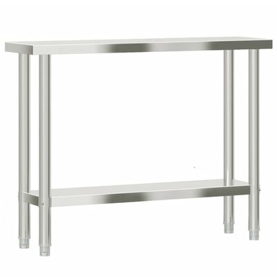 vidaXL Table de travail de cuisine 110x30x85 cm acier inoxydable