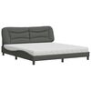 vidaXL Lit avec matelas Hvar gris fonc&eacute; 180x200 cm tissu